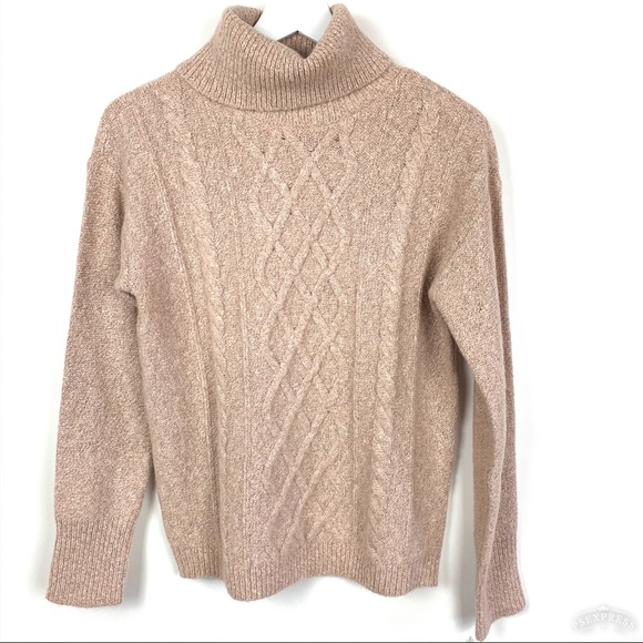 Ellen Tracy Sweaters - Ellen Tracy Chunky Turtle Neck Cable Knit Sweater